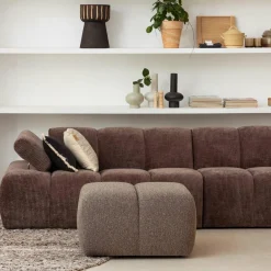 Woood Mojo poef 45x84x64cm boucle bruin melange