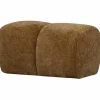Woood Mojo poef 45x84x64cm geweven ribstof honinggeel