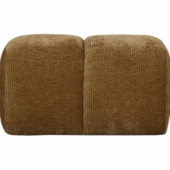 Woood Mojo poef 45x84x64cm geweven ribstof honinggeel