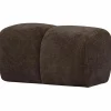 Woood Mojo poef 45x84x64cm geweven ribstof bruin