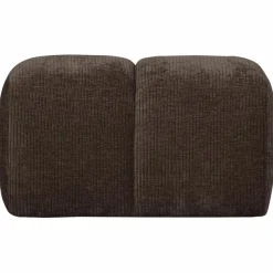 Woood Mojo poef 45x84x64cm geweven ribstof bruin