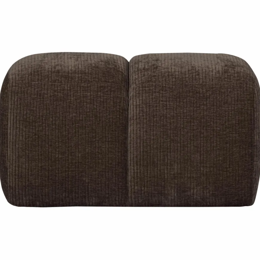 Woood Mojo poef 45x84x64cm geweven ribstof bruin