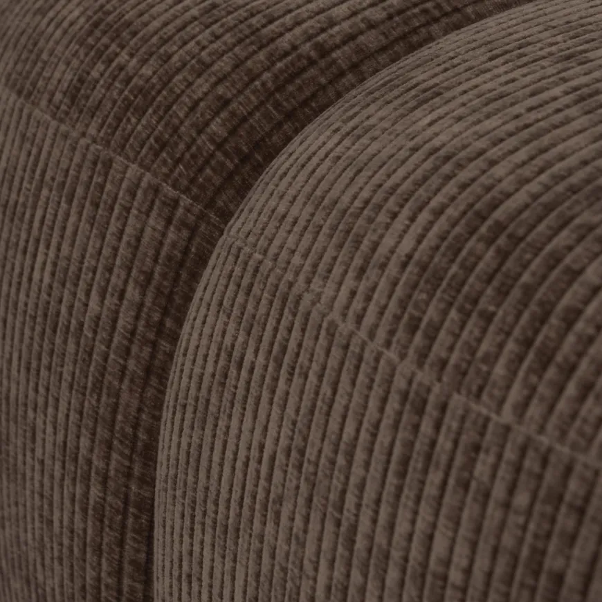 Woood Mojo poef 45x84x64cm geweven ribstof bruin