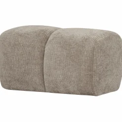 Woood Mojo poef 45x84x64cm geweven ribstof donkerzand