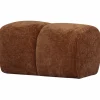 Woood Mojo poef 45x84x64cm geweven ribstof roestbruin