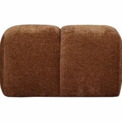 Woood Mojo poef 45x84x64cm geweven ribstof roestbruin