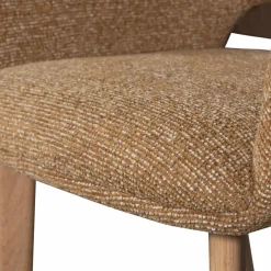 Woood Murat eetkamerstoel geel met houten poot naturel