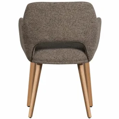 Woood Murat eetkamerstoel taupe met houten poot naturel