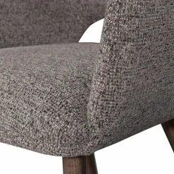 Woood Murat eetkamerstoel taupe met houten poot mystic brown