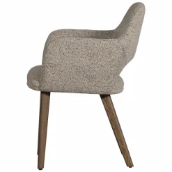 Woood Murat eetkamerstoel naturel met houten poot donkerbruin