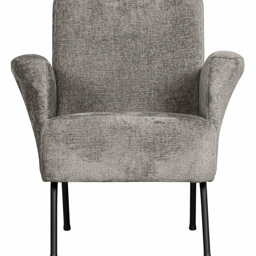Woood Muse fauteuil grof geweven stof taupe