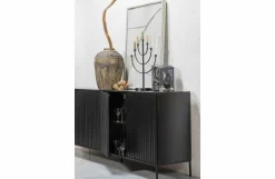 Woood New Gravure Dressoir 200 Cm Grenen Zwart [fsc]