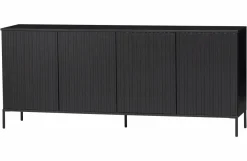 Woood New Gravure Dressoir 200 Cm Grenen Zwart [fsc]