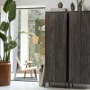 Woood New Gravure Hoge Kast Met Lade Essen Espresso [fsc]