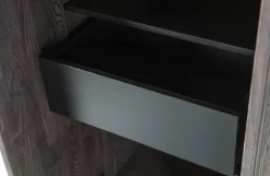 Woood New Gravure Hoge Kast Met Lade Essen Espresso [fsc]
