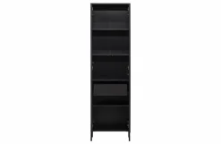 Woood New Gravure Hoge Kast Met Lade Grenen Zwart [fsc]
