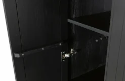Woood New Gravure Hoge Kast Met Lade Grenen Zwart [fsc]