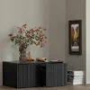 Woood New gravure kistbank grenen zwart [fsc]