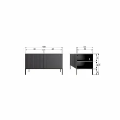 Woood New gravure tv meubel 100 cm grenen dust [fsc]