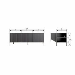 Woood New gravure tv meubel 150 cm grenen dust [fsc]
