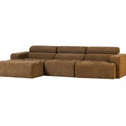 Woood Novi chaise longue bank links karamelbruin melange