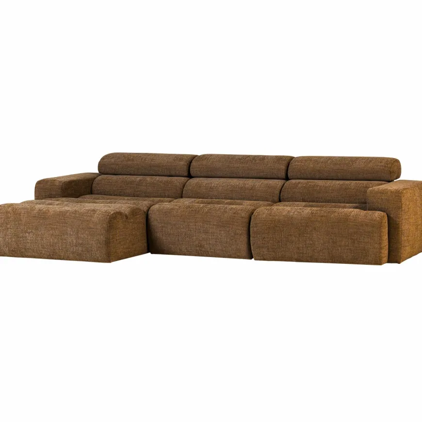 Woood Novi chaise longue bank links karamelbruin melange