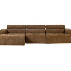 Woood Novi chaise longue bank links karamelbruin melange