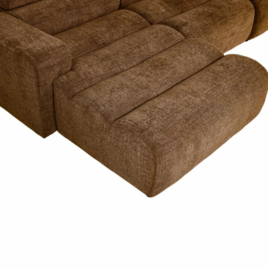 Woood Novi chaise longue bank links karamelbruin melange