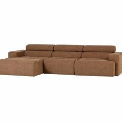 Woood Novi chaise longue bank links boucle karamelbruin
