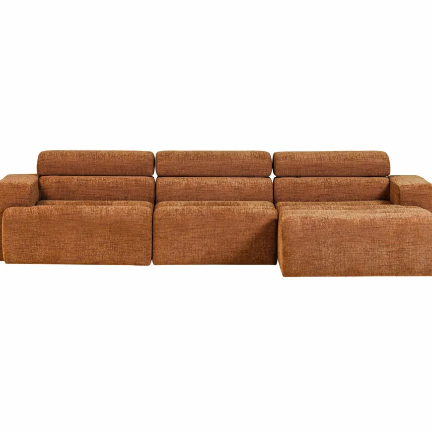 Woood Novi chaise longue bank rechts oranje melange