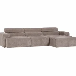 Woood Novi chaise longue bank rechts ribstof zand