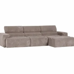 Woood Novi chaise longue bank rechts ribstof zand