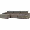 Woood Novi chaise longue bank links grijs melange
