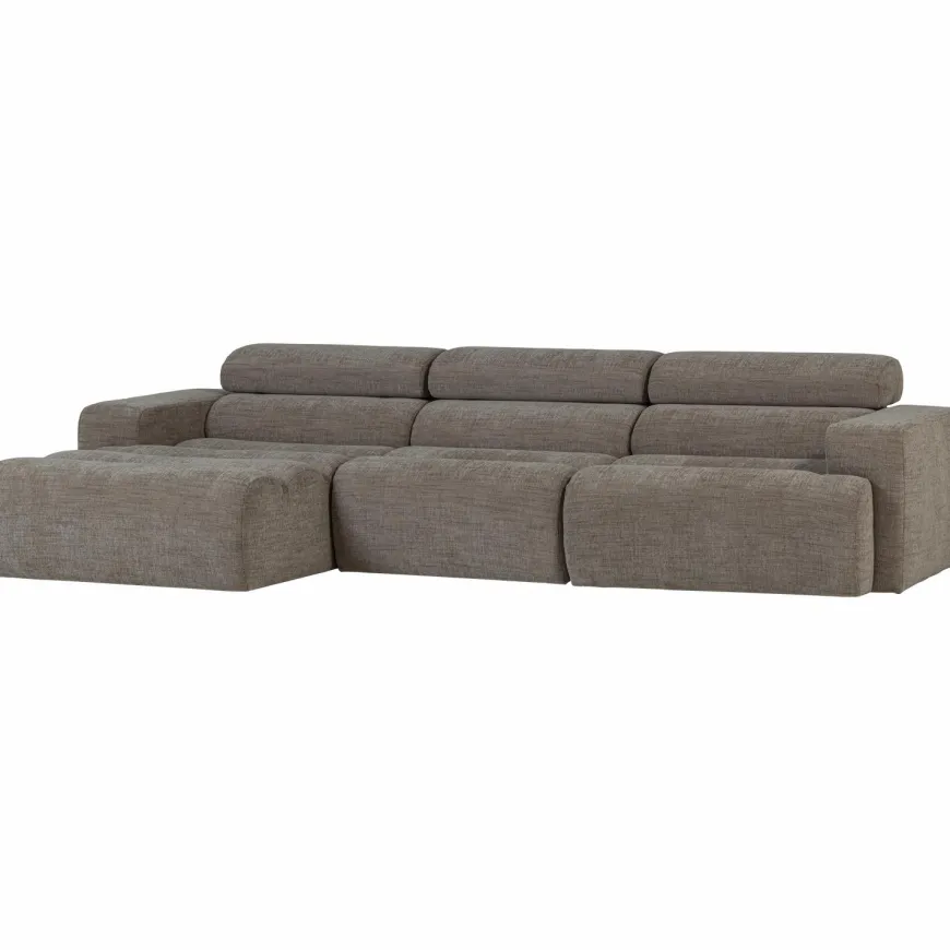 Woood Novi chaise longue bank links grijs melange