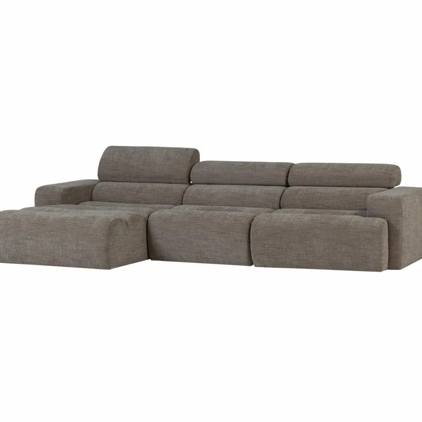 Woood Novi chaise longue bank links grijs melange