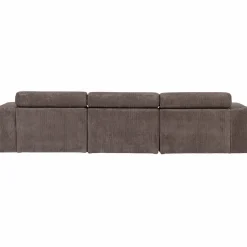 Woood Novi chaise longue bank links ribstof grijsbruin