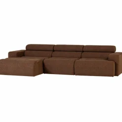 Woood Novi chaise longue bank links boucle mokkabruin
