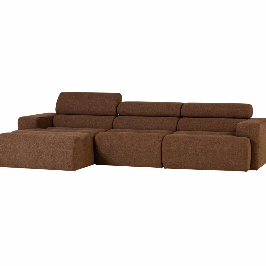 Woood Novi chaise longue bank links boucle mokkabruin