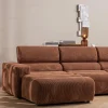 Woood Novi chaise longue bank links ribstof terra
