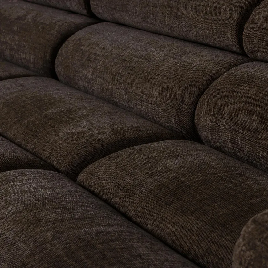 Woood Novi chaise longue bank links donkerbruin melange