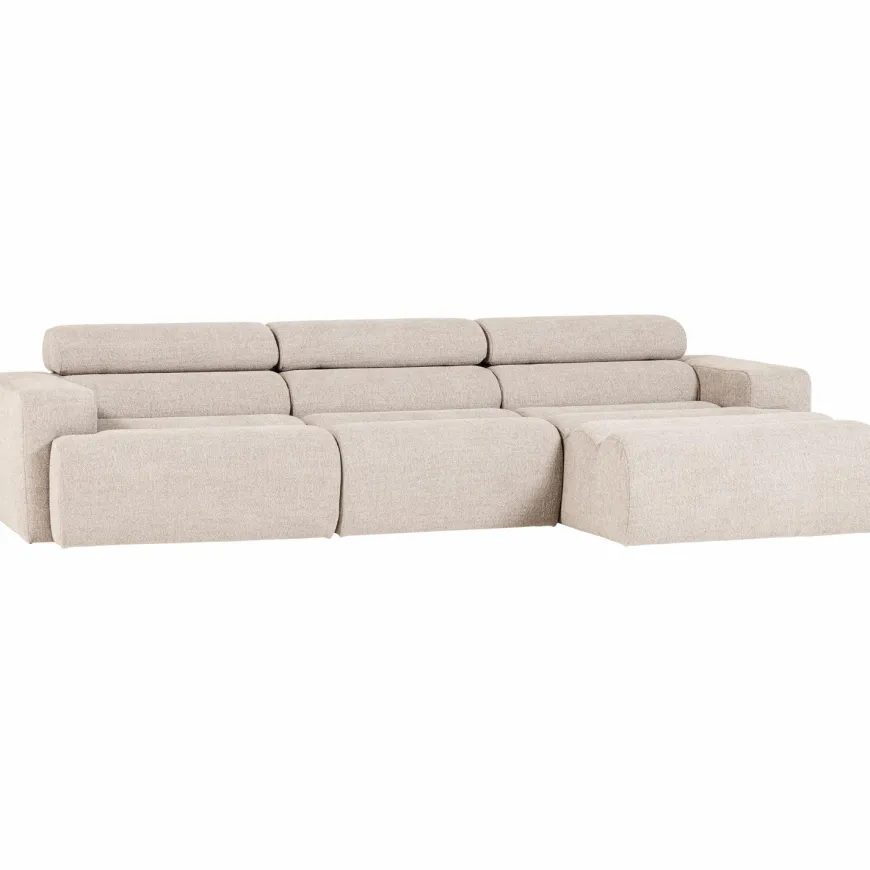 Woood Novi chaise longue bank rechts boucle naturel
