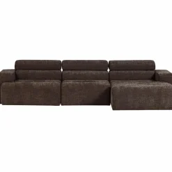 Woood Novi chaise longue bank rechts donkerbruin melange