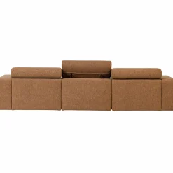 Woood Novi chaise longue bank rechts boucle karamelbruin