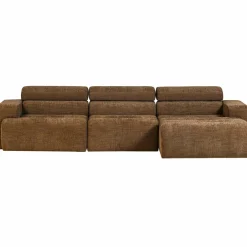 Woood Novi chaise longue bank rechts karamelbruin melange