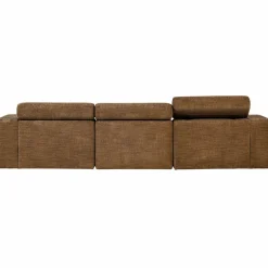 Woood Novi chaise longue bank rechts karamelbruin melange