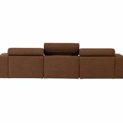 Woood Novi chaise longue bank rechts boucle mokkabruin