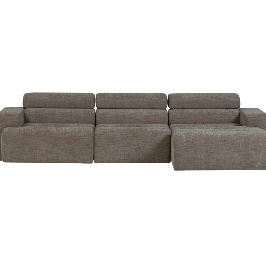 Woood Novi chaise longue bank rechts grijs melange