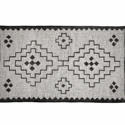 Woood Omari vloerkleed wol/jute naturel/zwart 160x230cm