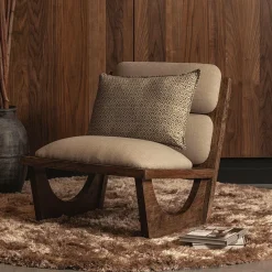 Woood Opulent fauteuil bouclé/hout naturel