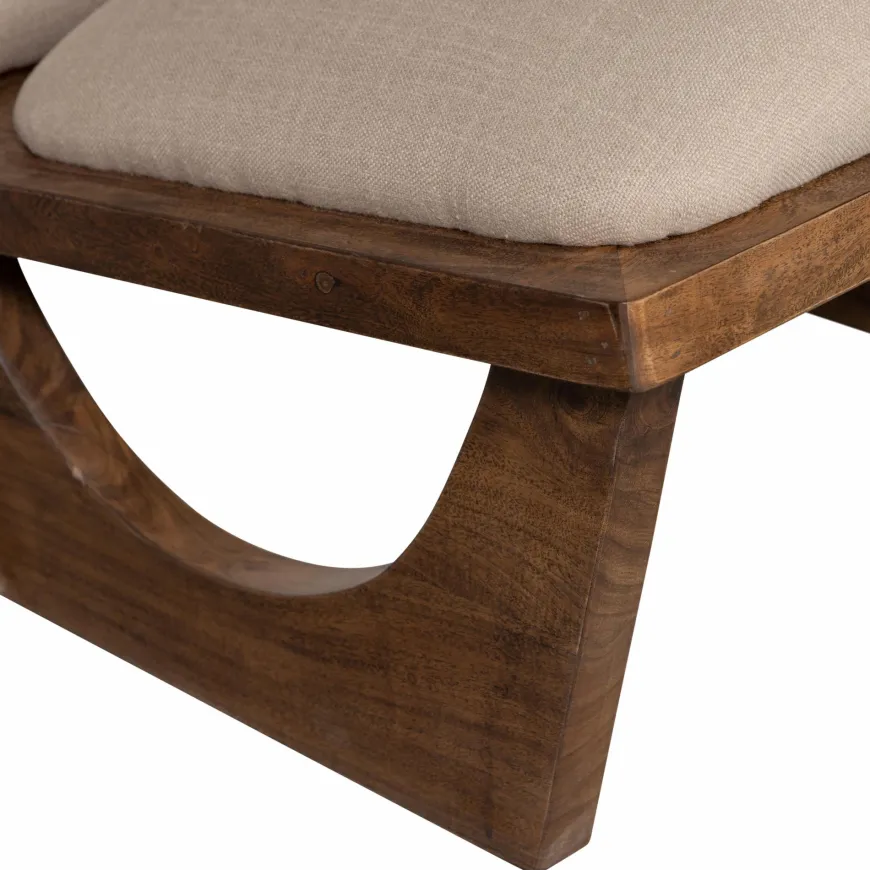 Woood Opulent fauteuil bouclé/hout naturel